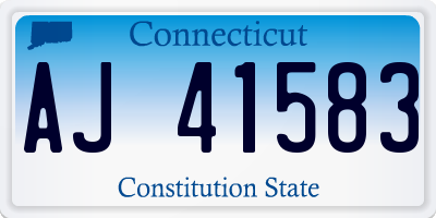 CT license plate AJ41583