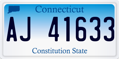 CT license plate AJ41633