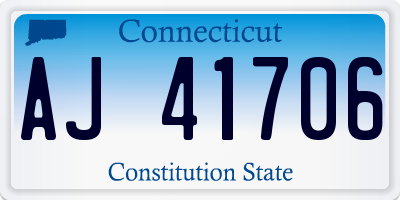 CT license plate AJ41706