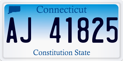 CT license plate AJ41825