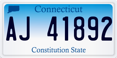 CT license plate AJ41892
