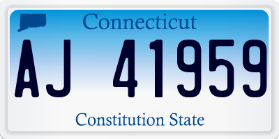 CT license plate AJ41959