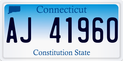 CT license plate AJ41960