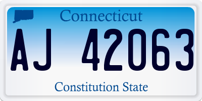 CT license plate AJ42063