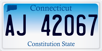 CT license plate AJ42067