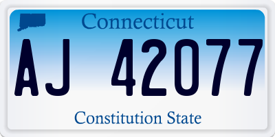 CT license plate AJ42077