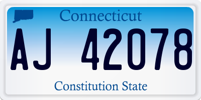 CT license plate AJ42078