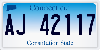 CT license plate AJ42117