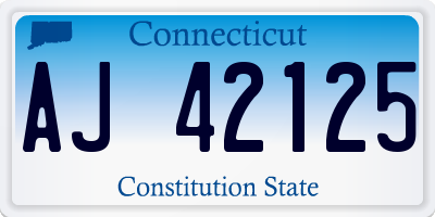 CT license plate AJ42125