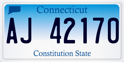 CT license plate AJ42170