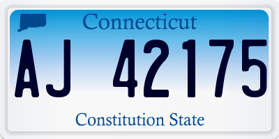 CT license plate AJ42175