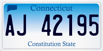 CT license plate AJ42195