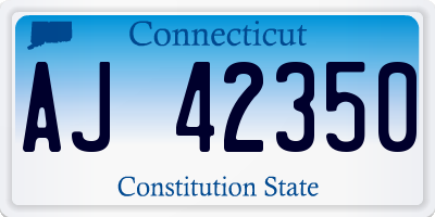 CT license plate AJ42350
