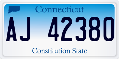 CT license plate AJ42380