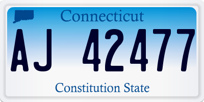 CT license plate AJ42477