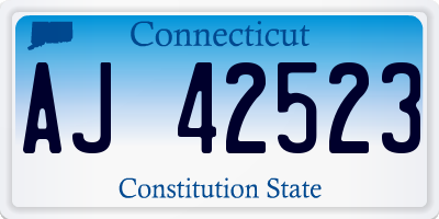 CT license plate AJ42523