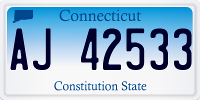 CT license plate AJ42533
