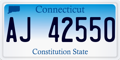 CT license plate AJ42550
