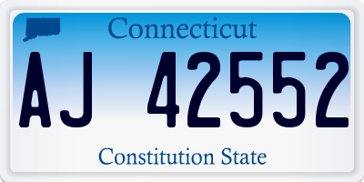 CT license plate AJ42552