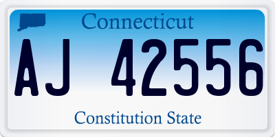 CT license plate AJ42556