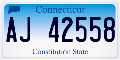 CT license plate AJ42558