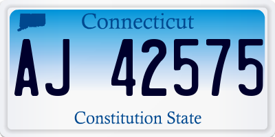 CT license plate AJ42575