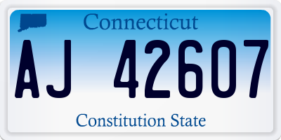 CT license plate AJ42607