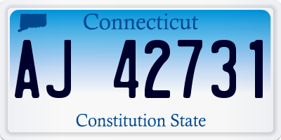 CT license plate AJ42731