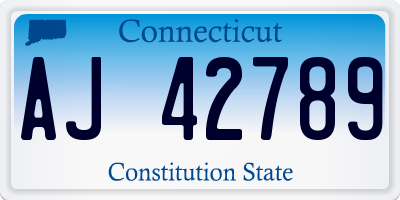 CT license plate AJ42789