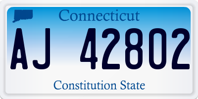 CT license plate AJ42802