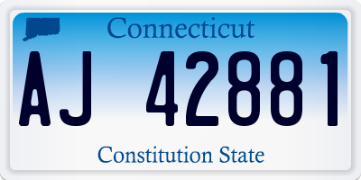 CT license plate AJ42881