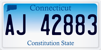 CT license plate AJ42883