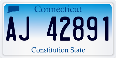CT license plate AJ42891