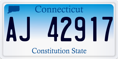 CT license plate AJ42917