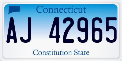 CT license plate AJ42965