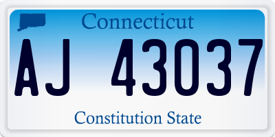 CT license plate AJ43037