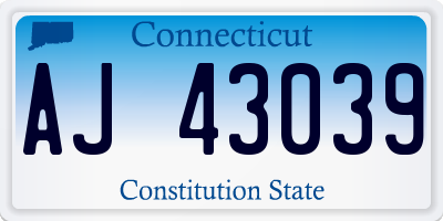 CT license plate AJ43039