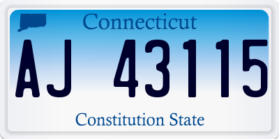 CT license plate AJ43115