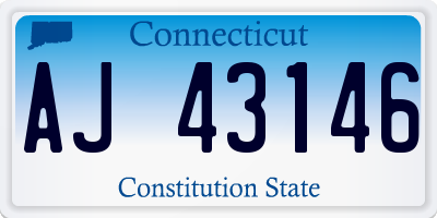 CT license plate AJ43146