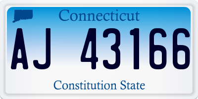 CT license plate AJ43166