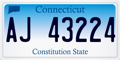 CT license plate AJ43224