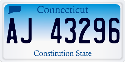 CT license plate AJ43296