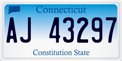CT license plate AJ43297