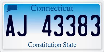 CT license plate AJ43383