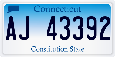 CT license plate AJ43392