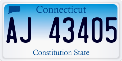 CT license plate AJ43405