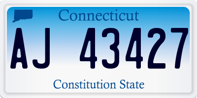 CT license plate AJ43427