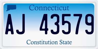 CT license plate AJ43579