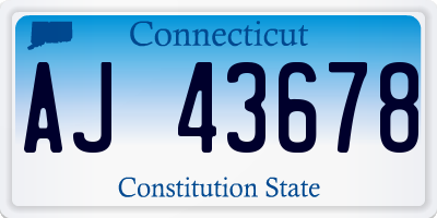 CT license plate AJ43678