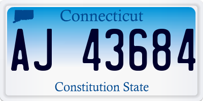 CT license plate AJ43684